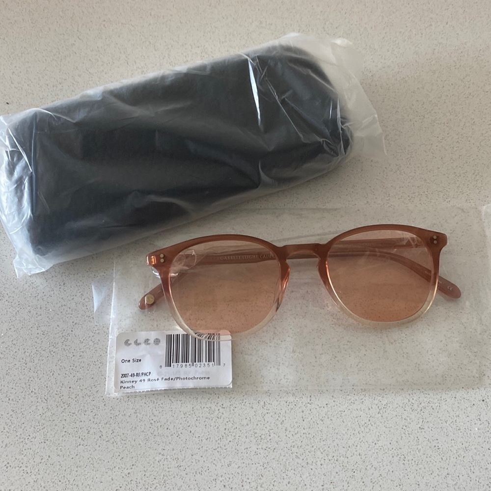 BNWT Garrett Leight Kinney 49 Rosè Fade/Photochrome Peach